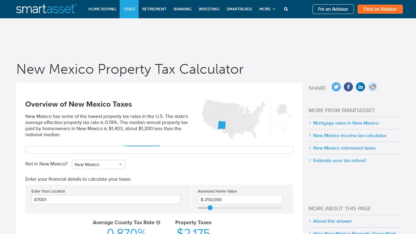 New Mexico Property Tax Calculator - SmartAsset